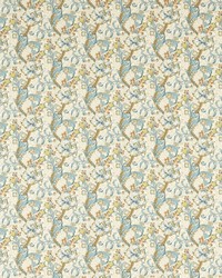 Golden Lily F1677/04 CAC Linen/teal by  Clarke and Clarke 