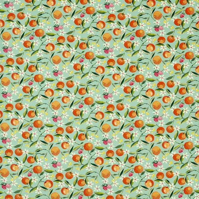 Clarke and Clarke ORANGE BLOSSOM JADE