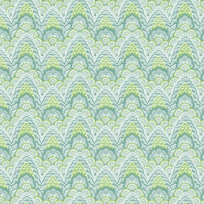 Kravet Wallcovering GANGES GDW5447 002 VERDE GASTON LIBRERIA GDW5447.002 Green VINYL - 100% Traditional Flower Wallpaper Flower Wallpaper 