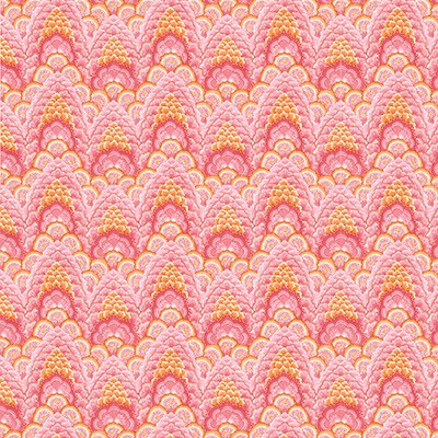 Kravet Wallcovering GANGES GDW5447 003 ROSA/NARANJA GASTON LIBRERIA GDW5447.003 VINYL - 100% Traditional Flower Wallpaper Flower Wallpaper 