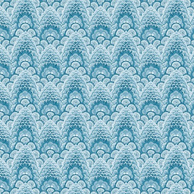 Kravet Wallcovering GANGES GDW5447 004 AZUL GASTON LIBRERIA GDW5447.004 Blue VINYL - 100% Traditional Flower Wallpaper Flower Wallpaper 