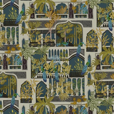 Kravet Wallcovering PEACOCK ARCHES JMW1011 21 JOSEPHINE MUNSEY PORTFOLIO I JMW1011.21 Green CELLULOSE - 48.6%;BINDER - 18.2%;MINERAL FILLERS - 16.9%;POLYESTER - 16%;OTHER - .3% Bird and Butterfly Wallpapers Novelty Prints 