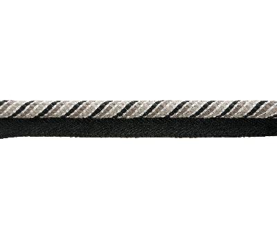 Kravet Trim Vivi Cord T30671 811 Silver Cord in DIANE VON FURSTENBERG SIGNATURE TRIM Black -  Blend Black Trims  Cord  Fabric
