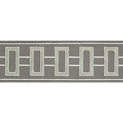 Kravet Trim GRID LOCK T30769 11 STEEL GREY in BRAIDS BANDS & BORDERS Grey -  Blend  Trim Border  Fabric