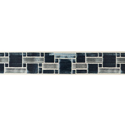 Kravet Trim BRICK PATH T30780 551 INDIGO in BRAIDS BANDS & BORDERS Blue -  Blend  Trim Border Wide  Trim Tape  Fabric