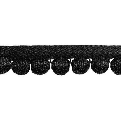 Kravet Trim JUTEBALL CORD T30805 8 NOIR in LUXURY TRIMMINGS Black -  Blend Black Trims Ball Tassels Beaded Trim  Cord  Fabric