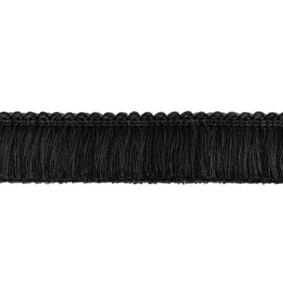 Kravet Trim SOJOURN FRINGE T30825 81 IVORY/NOIR in LUXURY TRIMMINGS Black -  Blend Black Trims Brush Fringe  Fabric