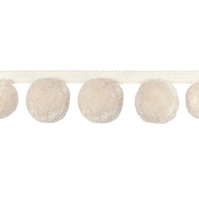 Kravet Trim JUNGLE POMS T30826 101 IVORY in LUXURY TRIMMINGS White -  Blend Beige Trims Tassel Fringe  Fabric