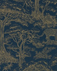 KISUMU W0185/02 CAC MIDNIGHT/LUXE WP by  Clarke and Clarke Wallpaper 