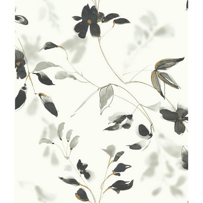 Kravet Wallcovering KRAVET DESIGN W3587 81 W3587-81 CANDICE OLSON COLLECTION W3587.81 Black PAPER - 100% Black and White Wallpaper Flower Wallpaper 