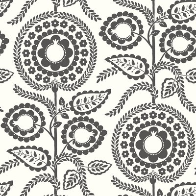 Kravet Wallcovering Kravet Design W3783 8 W3783-8 W3783.8 White PAPER - 100% Black and White Wallpaper Flower Wallpaper 