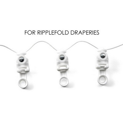 Brimar Ripplefold Snap Carrier White 80 Fullness in Affinity Traverse DPA2808-WH  Traverse Rod Hardware and Accessories 