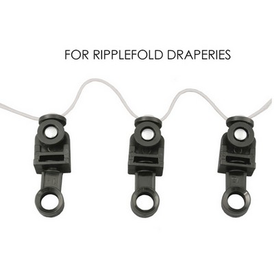 Brimar Ripplefold Snap Carrier 60 Fullness Black in Affinity Traverse DPA2806-BK Beige  Traverse Rod Hardware and Accessories 