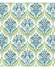 Carey Lind Modern Shapes Basilica Wallpaper white, aqua, blue, teal, yellow/green