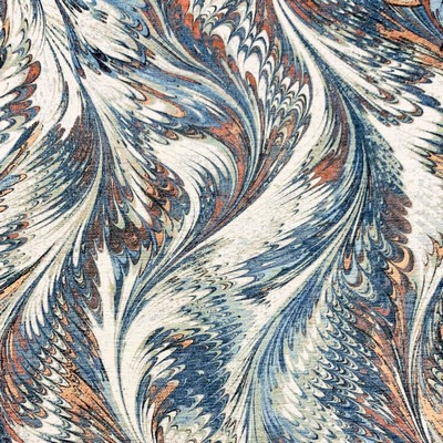 Magnolia Fabrics Feathers Jazzy Blue Multipurpose POLY Fire Rated Fabric Birds and Feather  Geometric  Heavy Duty CA 117   Fabric MagFabrics  MagFabrics Feathers Jazzy