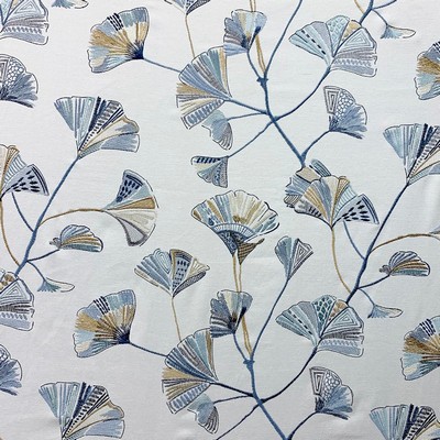 Magnolia Fabrics Gingko River Blue Drapery VIS  Blend Fire Rated Fabric High Wear Commercial Upholstery CA 117  Oriental   Fabric MagFabrics  MagFabrics Gingko River