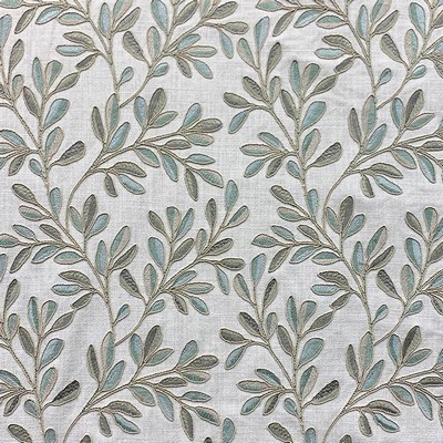 Magnolia Fabrics Clovie Willow Green Drapery POLY  Blend Fire Rated Fabric Crewel and Embroidered  High Performance CA 117  Floral Embroidery Leaves and Trees   Fabric MagFabrics  MagFabrics Clovie Willow