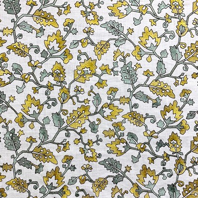 Magnolia Fabrics Gertrude Goldenmint Aqua/teal Drapery COT  Blend Fire Rated Fabric Crewel and Embroidered  Heavy Duty CA 117  Floral Embroidery  Fabric MagFabrics  MagFabrics Gertrude Goldenmint
