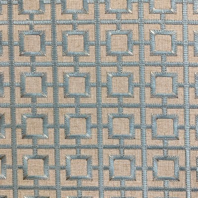 Magnolia Fabrics Notri Bluesage Light Blue Multipurpose POLY  Blend Fire Rated Fabric Squares  Crewel and Embroidered  High Performance CA 117  Lattice and Fretwork   Fabric MagFabrics  MagFabrics Notri Bluesage