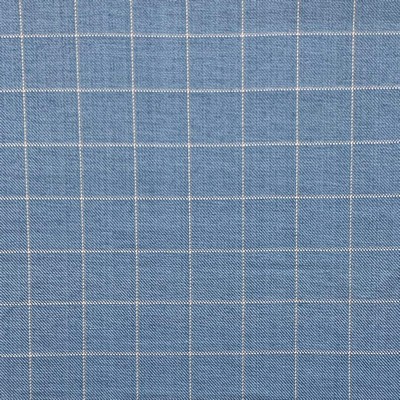 Magnolia Fabrics Percy Yale 10407 Blue COTTON COTTON Fire Rated Fabric Check  Heavy Duty CA 117  Fabric
