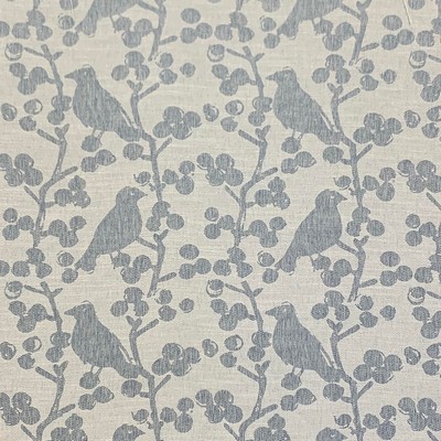 Magnolia Fabrics Tallulah Blue 10416 Blue Multipurpose POLY/  Blend Fire Rated Fabric Birds and Feather  Medium Duty CA 117  Scrolling Vines  Fabric