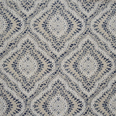 Magnolia Fabrics Emke Inkblot Blue Multipurpose COTTON Fire Rated Fabric Damask Medallion  Heavy Duty CA 117   Fabric MagFabrics  MagFabrics Emke Inkblot