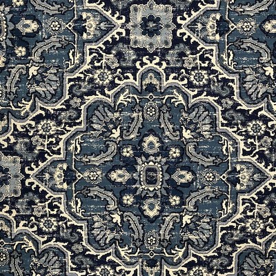 Magnolia Fabrics Harper Stormy Blue Multipurpose COTTON Fire Rated Fabric High Performance CA 117  Floral Medallion  Ethnic and Global   Fabric MagFabrics  MagFabrics Harper Stormy