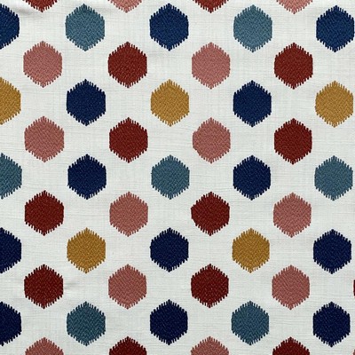 Magnolia Fabrics Chang Regency Multi Multipurpose Fire Rated Fabric Crewel and Embroidered  Heavy Duty CA 117  Geometric   Fabric MagFabrics  MagFabrics Chang Regency