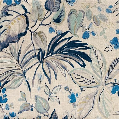 Magnolia Fabrics Ibur Aegean Blue Multipurpose POLY Heavy Duty Modern Floral  Fabric MagFabrics  MagFabrics Ibur Aegean