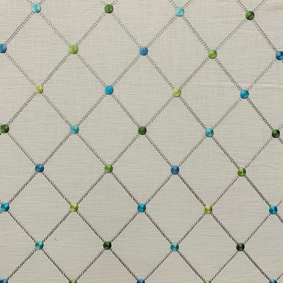 Magnolia Fabrics Emery Gems Blue Fire Rated Fabric Crewel and Embroidered  Perfect Diamond  Trellis Diamond  Light Duty CA 117   Fabric MagFabrics  MagFabrics Emery Gems
