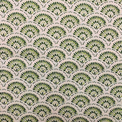 Magnolia Fabrics Naomi Green Green Multipurpose COTTON Fire Rated Fabric Oriental  Circles and Dots Retro   Fabric MagFabrics  MagFabrics Naomi Green