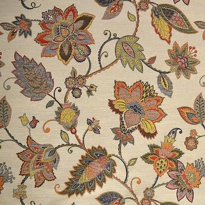 Magnolia Fabrics Donna Multi Multi Upholstery Jacobean Floral   Fabric MagFabrics  MagFabrics Donna Multi
