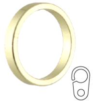 Vesta Brass Flat Ring with Clip Mistral 166061  Curtain Rings with Clips 