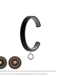 C-Ring with Eyelet Matte Black Package of 8 by  Finestra 