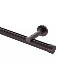 Single Rod Wall Mount H-Rail Curtain Track Brushed Black Nickel by   