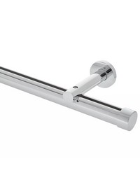 Single Rod Wall Mount H-Rail Curtain Track Chrome by  Forest Drapery Hardware 