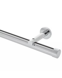 Single Rod Wall Mount H-Rail Curtain Track Chrome by   