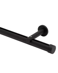 Single Rod Wall Mount H-Rail Curtain Track Matte Black by   