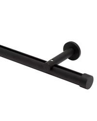 Single Rod Wall Mount H-Rail Curtain Track Matte Black by  Aria Metal 