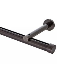 Single Rod Wall Mount Extended Projection H-Rail Curtain Track Brushed Black Nickel by  Forest Drapery Hardware 