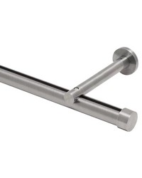 Single Rod Wall Mount Extended Projection H-Rail Curtain Track Brushed Nickel by   