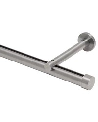 Single Rod Wall Mount Extended Projection H-Rail Curtain Track Brushed Nickel by  Brimar 