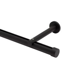 Single Rod Wall Mount Extended Projection H-Rail Curtain Track Matte Black by  Forest Drapery Hardware 