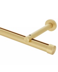 Single Rod Wall Mount Extended Projection H-Rail Curtain Track Satin Gold by   