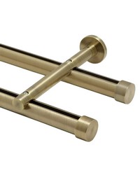 Double Rod Wall Mount H-Rail Curtain Track Antique Brass by   
