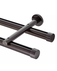 Double Rod Wall Mount H-Rail Curtain Track Brushed Black Nickel by   