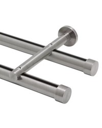 Double Rod Wall Mount H-Rail Curtain Track Brushed Nickel by  Forest Drapery Hardware 