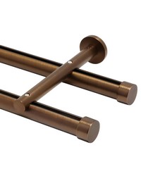 Double Rod Wall Mount H-Rail Curtain Track Brushed Bronze by  Brimar 