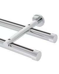Double Rod Wall Mount H-Rail Curtain Track Chrome by  Aria Metal 