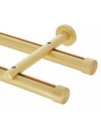 Double Rod Wall Mount H-Rail Curtain Track Satin Gold by  Aria Metal 